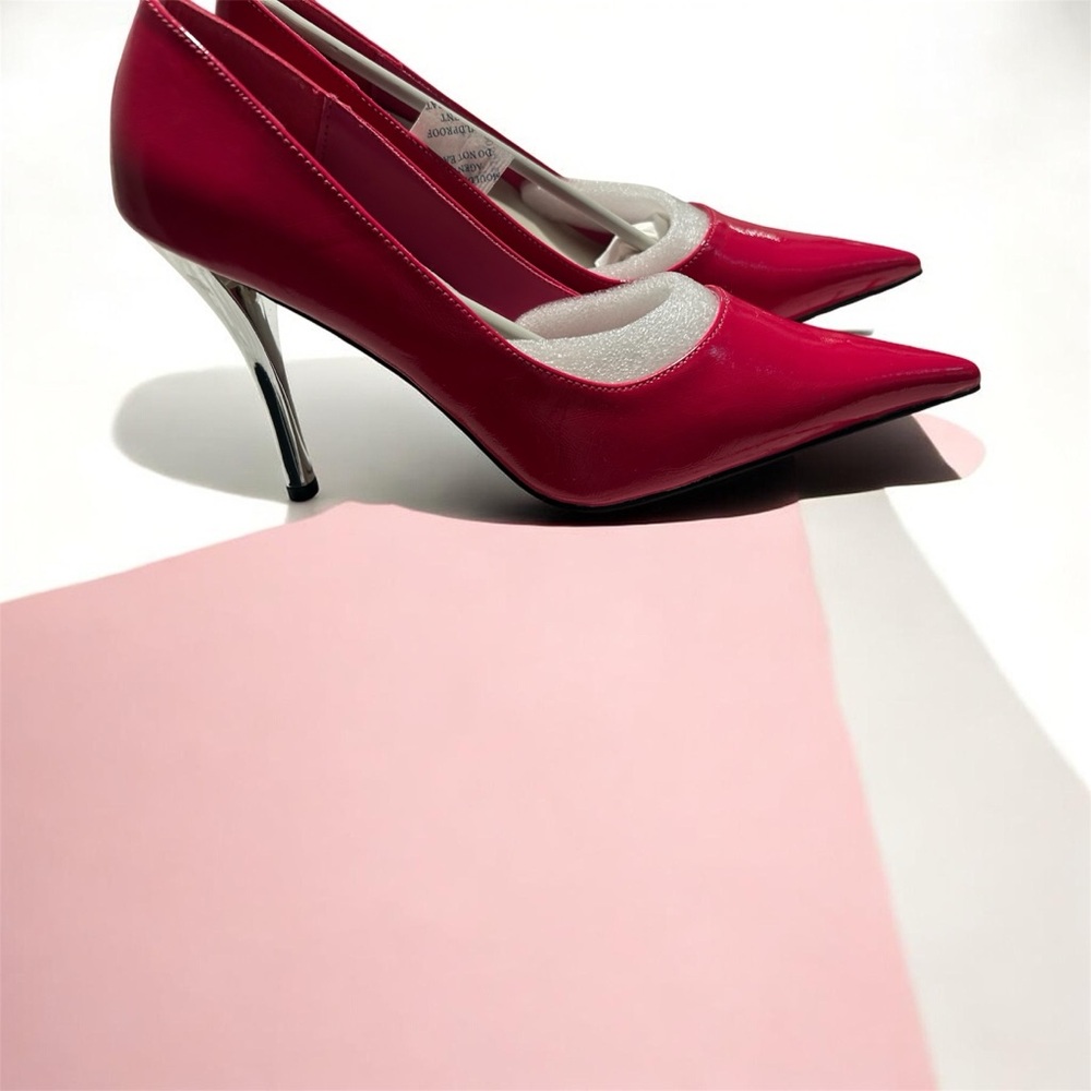 Pierre Dumas Women's Hot Pink Patent Pointed-Toe Stiletto Pumps